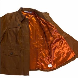 Women’s brown leather jacket size 2X